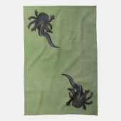 Black Melanoid Axolotl Art Geschirrtuch (Vertikal)