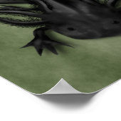 Black Melanoid Axolotl Art Poster (Ecke)