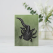 Black Melanoid Axolotl Art Postkarte (Stehend Vorderseite)
