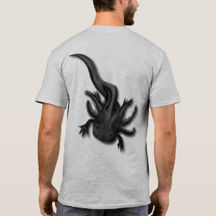Black Melanoid Axolotl Art T-Shirt