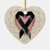 Black Melanoma Ribbon from Heart - SRF Keramikornament (Vorne)
