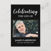 Black Memorial Beerdigungskarte mit Foto Begleitkarte (Vorderseite)