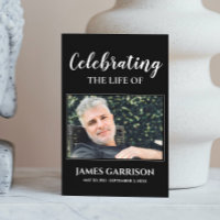 Black Memorial Beerdigungskarte mit Foto