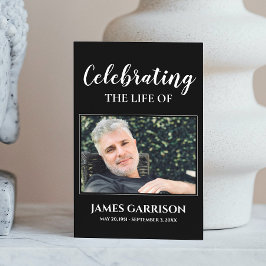 Black Memorial Beerdigungskarte mit Foto Begleitkarte