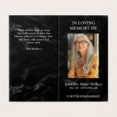 Black Memorial Feier des Lebens Danke (Außenseite Aufgefaltet)