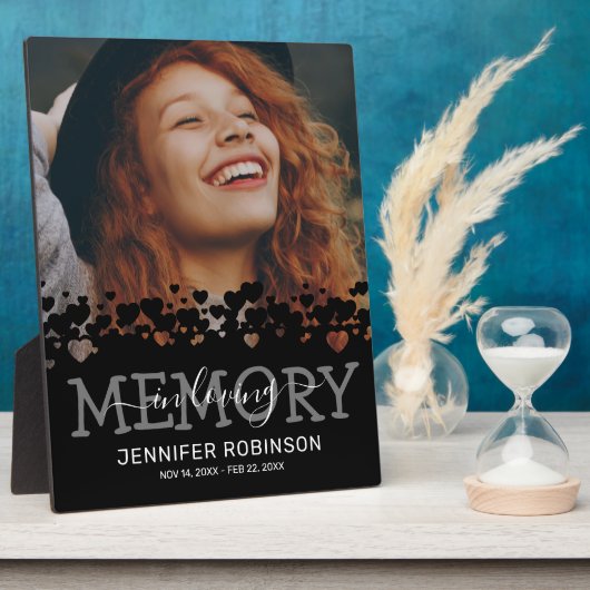 Black Memorial Keepake Foto Fotoplatte (Seite)