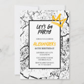 Black Men 64. Geburtstagsgrunge Einladung (Vorderseite)