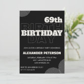 Black Men 69. Geburtstagsparty Einladungen (Stehend Vorderseite)