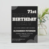 Black Men 71. Geburtstagsfeier Einladungen (Stehend Vorderseite)