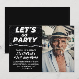 Black Men Foto LET'S GO PARTY 97. Geburtstag Einladung