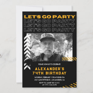 Black Men Lasst uns Party gehen 74. Geburtstag Einladung