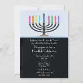 Black Menorah Hanukkah Celebration Einladung (Vorderseite)