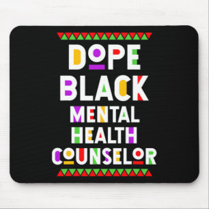 Black Mental Health Counselor Afro American Job Mousepad