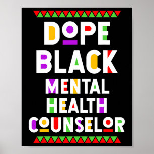Black Mental Health Counselor Afro American Job Poster