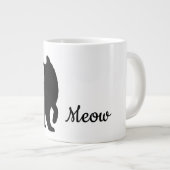 Black Meow Cat Jumbo-Tasse (Vorderseite Rechts)