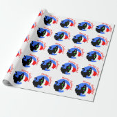 Black Meowy Christmas Kitty Wrapping Paper Geschenkpapier (Ungerollt)