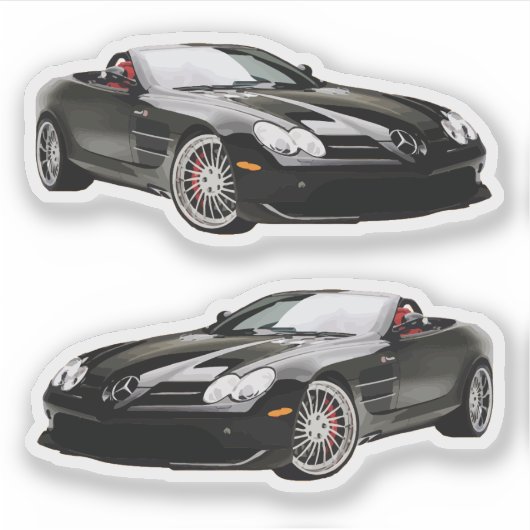 Black Mercedes Car Sticker (Vorderseite)