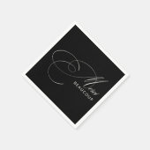 Black Merci Beaucoup Elegante Kalligraphie Vielen Serviette (Ecke)