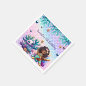 Black Mermaid Birthday Napkins Serviette (Ecke)