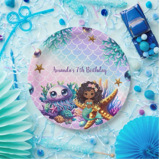 Black Mermaid Birthday Paper Teller (Party)