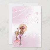 Black Mermaid Cocktail Birthday Party Invitation Einladung (Rückseite)