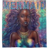Black Mermaid Duschvorhang (Vorderseite)