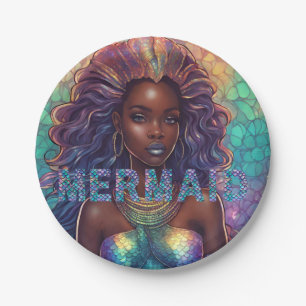 Black Mermaid für Geburtstagspartys Pappteller