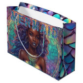 Black Mermaid Gift Bag Große Geschenktüte (Rückseite Schrägansicht)