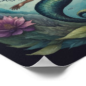 Black Mermaid Green Poster (Ecke)