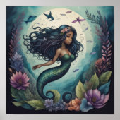 Black Mermaid Green Poster (Vorne)