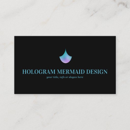 Black Mermaid Hologram Schwanz Visitenkarte (Vorderseite)