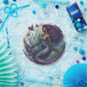 Black Mermaid Lila Pappteller (Party)