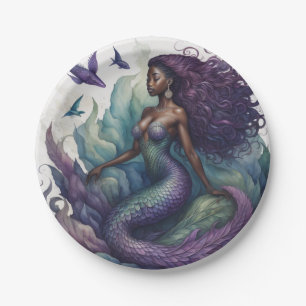 Black Mermaid Lila Pappteller