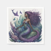 Black Mermaid Lila Serviette (Vorderseite)