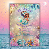 Black Mermaid Niedliche Geburtstag Girl Einladung