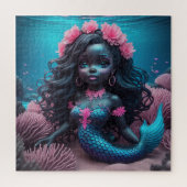 Black Mermaid Pink 2 Puzzle (Vertikal)