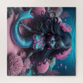 Black Mermaid Pink Puzzle (Horizontal)