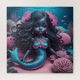 Black Mermaid Pink Puzzle