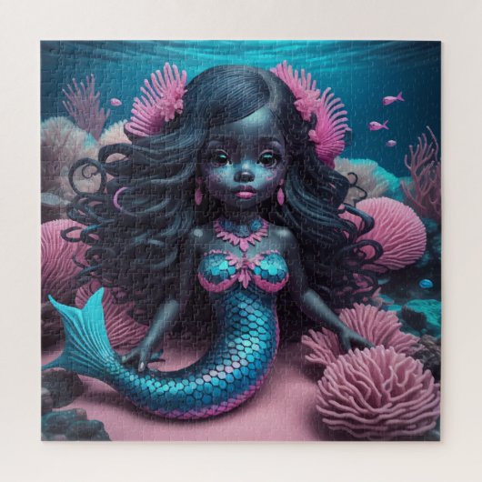 Black Mermaid Pink Puzzle (Vertikal)