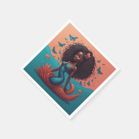 Black Mermaid Serviette (Ecke)