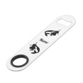 Black Mermaid Silhouette Thunder_Cove Speed Flaschenöffner (Rückseite Schrägansicht)