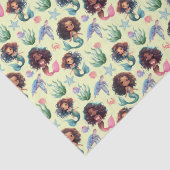 Black Mermaid Tissue Paper in Yellow Seidenpapier (Detail)