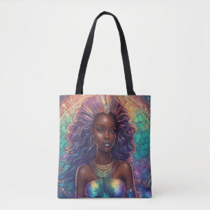 Black Mermaid Tote Bag Tasche