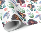 Black Mermaids Wrapping Paper. Geschenkpapier (Rolleneckpunkt)
