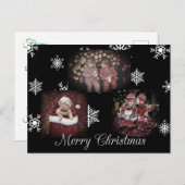 Black Merry Christmas Personalisiertes Foto Postkarte (Vorne/Hinten)