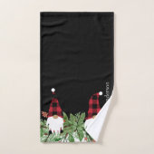 Black Merry Christmas Red Buffalo Kariert Gnome Badhandtuch Set (Handtuch)