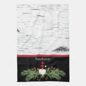 Black Merry Christmas Red Buffalo Kariert Gnome Geschirrtuch (Vertikal)