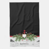 Black Merry Christmas Red Buffalo Kariert Gnome Geschirrtuch (Vertikal)