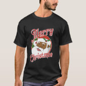 Black Merry Christmas Santa Claus T-Shirt (Vorderseite)