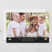 Black Merry Christmas Simple 2023 Foto Einladung (Vorderseite)